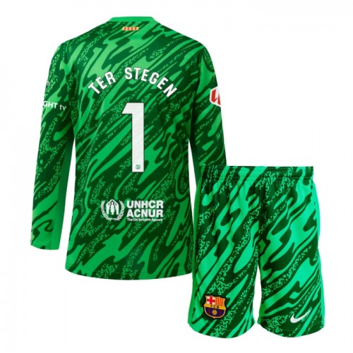 Dječji - Golmanski Dresovi Komplet FC Barcelona Ter Stegen 1 Domaći 2024-25 Dugi Rukav Dječji - Golmanski Dresovi Komplet FC Barcelona Ter Stegen 1 Domaći 2024-25 Dugi Rukav